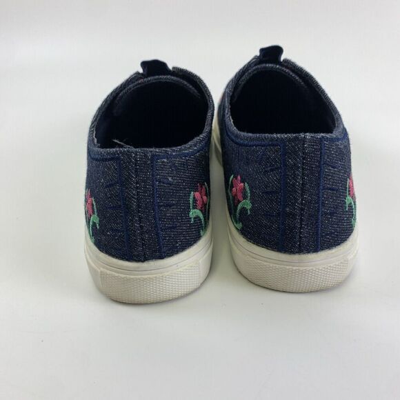 WANTED Floral Embroidered Slip On Sneaker Dark Denim Multicolor Gore Womens 6.5 - Picture 5 of 11
